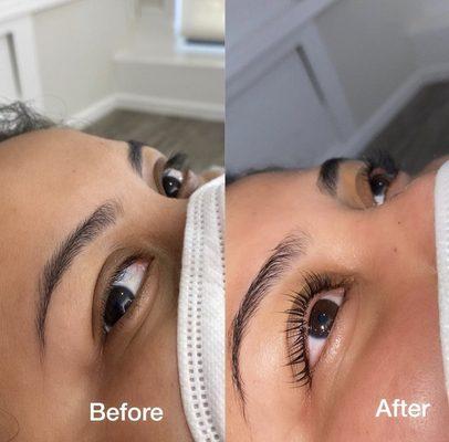 Before and after Lash lift & tint