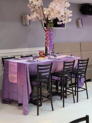 Decor configuration for a baby shower