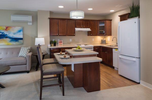 Our Independent Living apartments have fully equipped kitchens