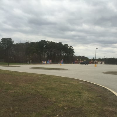 Playground and parking lot