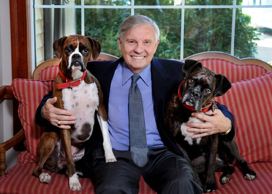 Dad and two of our rescue dogs