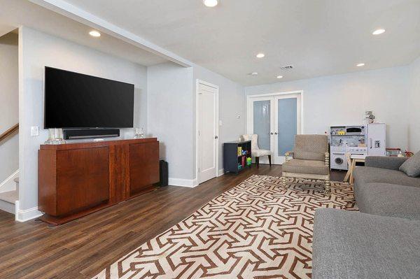 Whole house renovation, South Street West - finished basement family room