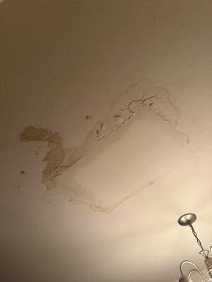 My ceiling and how it was left after the Leak and no assistance to repair the dry wall.