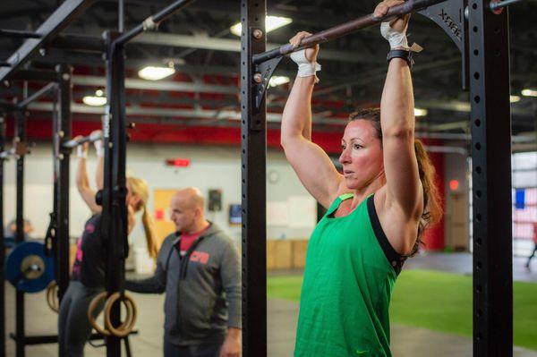 Might be surprising but pull-ups are a common goal for many people that join our gym.  Not everyone can do them like Ingrid.