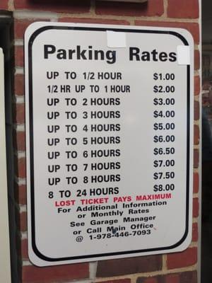 Parking Rates 9/2013