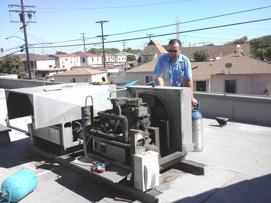 Repairing a commercial refrigeration system