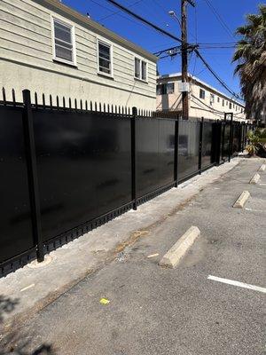 7' Commercial fence, Full privacy sheet metal