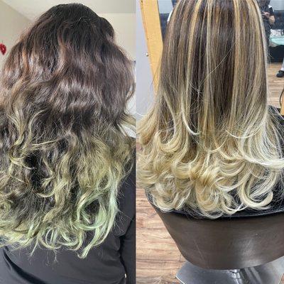 Before and after, work by Morena