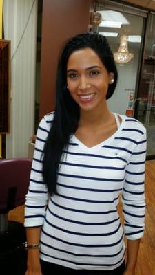 One of our guests from South America whom just finished having her hair complete..