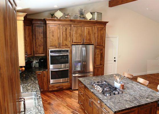 Cooktop installed in center of island