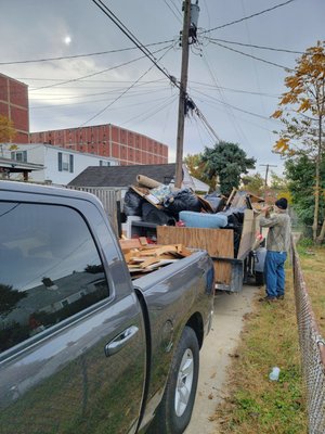 Removed junk from a backyard