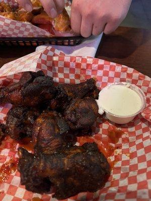 Twice fried; original hot wings