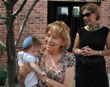 Rabbi Tamara Miller presiding over a baby naming ceremony