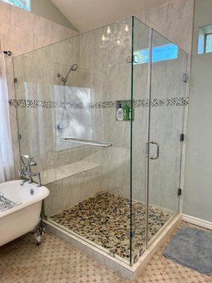 Crystal clear shower glass