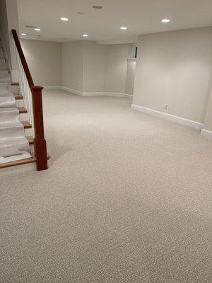 Wall to wall basement carpet in Needham