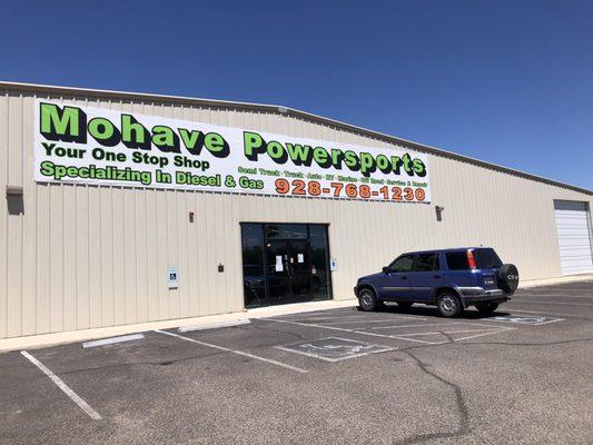 Mohave Powersports view from the parking lot.