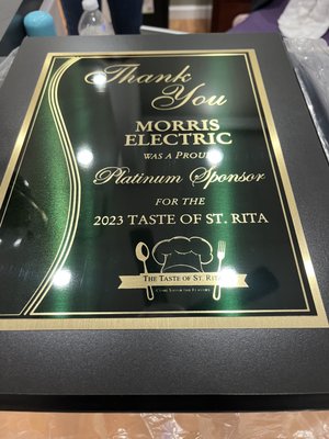 Plaque order for sponsors of an event