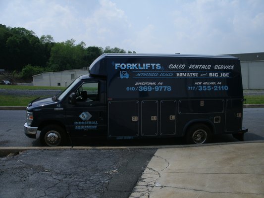 Fully stocked service vans ready to make repairs on-site.