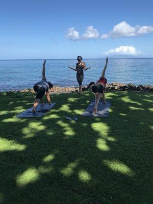 Ocean front yoga