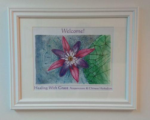 Welcome to Healing With Grace! This is a local artist's rendition of Euryales ferox, a healing Chinese herb.