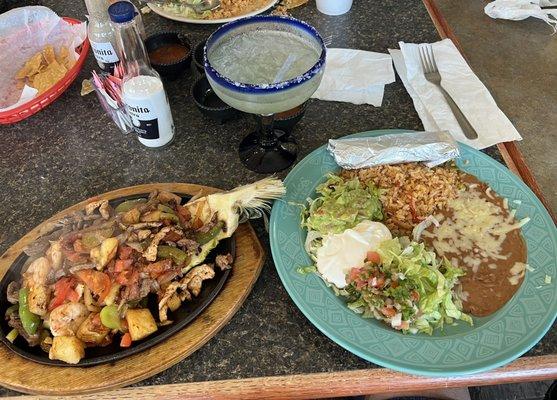 Hawaiian fajitas and a lime margarita