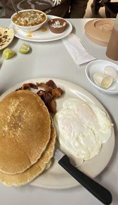 Pan Cakes and egg plate.....