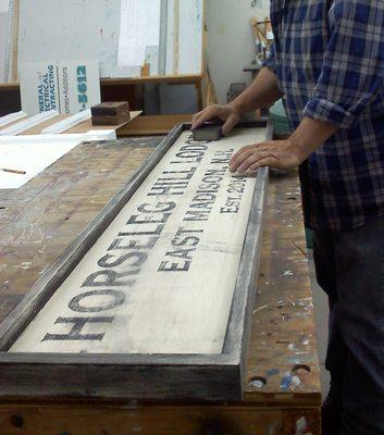 ANTIQUE WOOD SIGNS Each one is individually hand painted then aged and distressed. Visit our website for pricing.