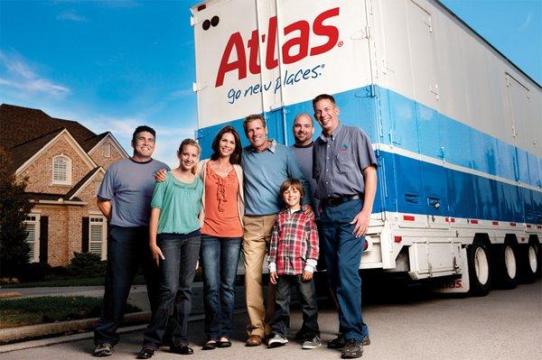 Atlas with family and moving truck