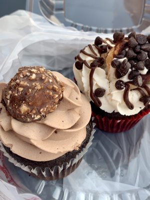 Chocolate Cannoli Cream Cupcake and Hazlenut Cupcake