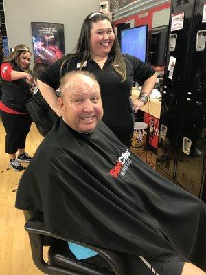 Dads haircut with Marissa