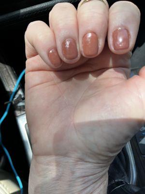 Poor gel polish application