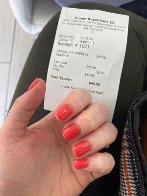 Overcharged for chunky nails.