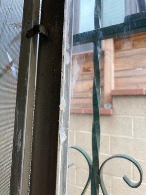 Glue dripping from window