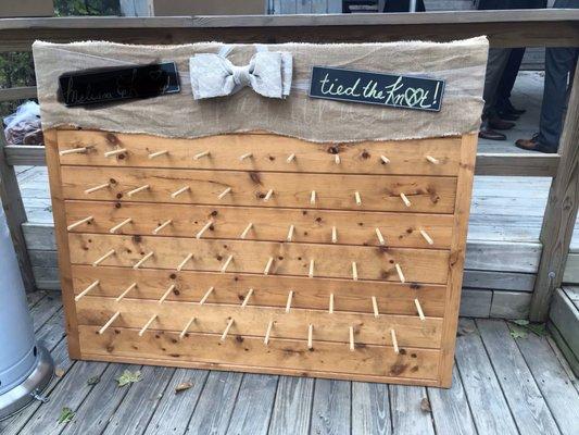 Peg board for serving pretzels, donuts, etc.