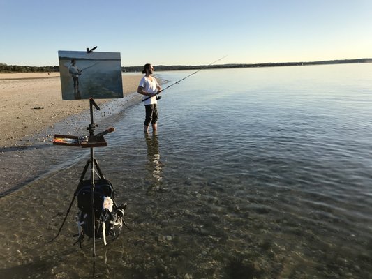 Plein air painting, outdoors, from a model- anything to capture that  perfect light!