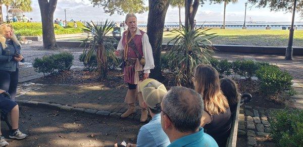 Tour stop at waterfront park to hear pirate history