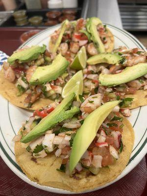 Ceviche tostadas.