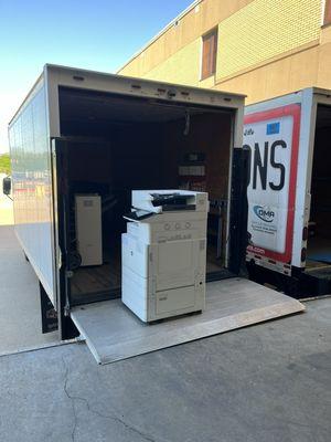 Delivery of a copier/printer to Baylor hospital in Fort Worth.