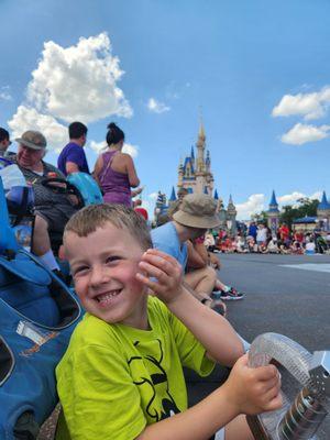 My happy boy enjoying the most magical place on earth with the stroller we rented