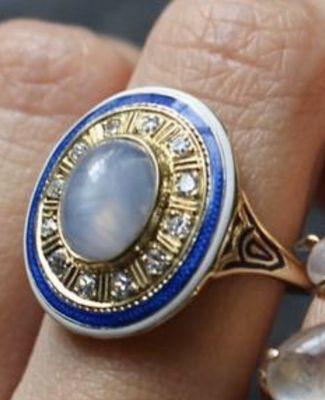 Enamel restoration to this fantastic Victorian star sapphire ring