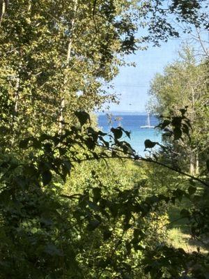 View from upstairs hallway of Grand Traverse Bay!!!