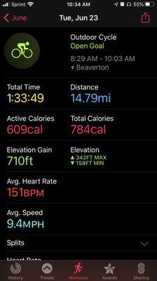 The performance of the cardiovascular progression is measurable.