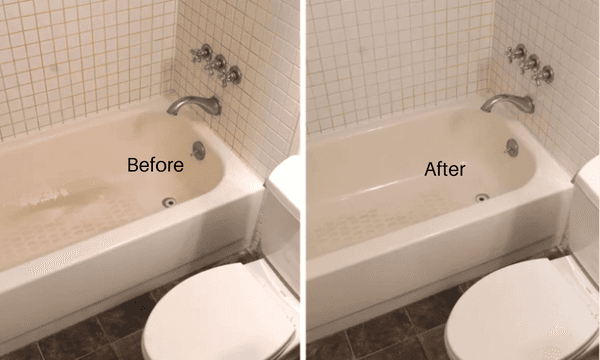 Maid Service Today bathtub cleaning before and after