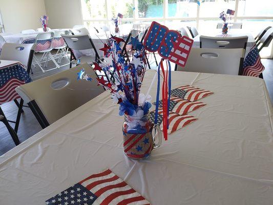 Cute Centerpieces for 4th of July community party 2018