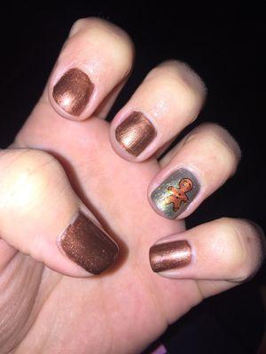 Shellac manicure for Thanksgiving