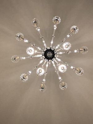 Chandelier installed without the broken arm