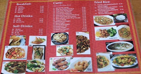 Menu for Chinland.