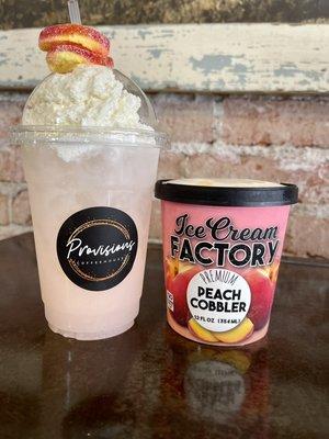 Peach cobbler ice cream and Peach Pie Lotus!