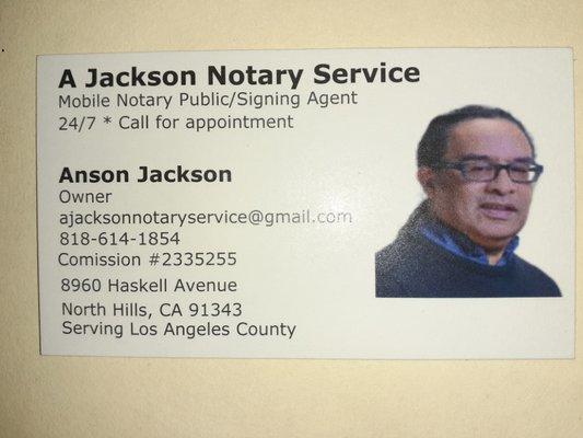 My business card. Please call for fast service!