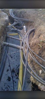 New gas line under a heavy traffic of other utilities!